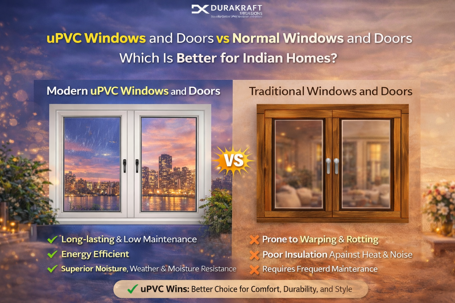 uPVC Windows and Doors vs Normal Windows and Doors – Which Is Better for Indian Homes?